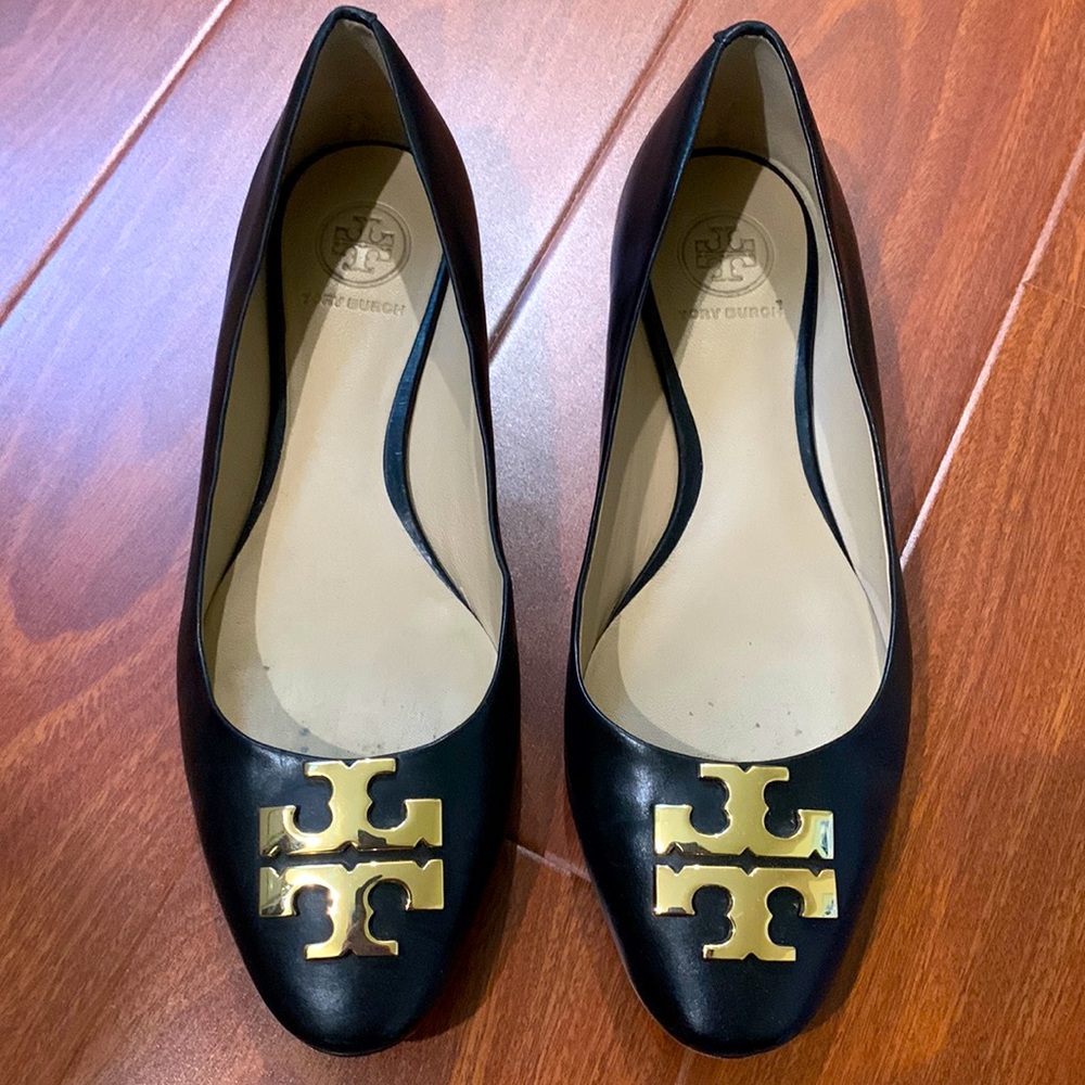 COPY - Tory Burch Black Leather Raleigh Ballet Resina Lea Flats